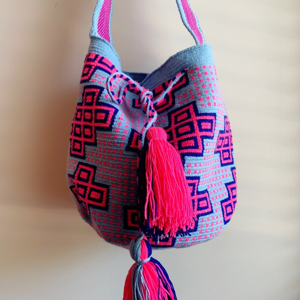 Boho chic crossbody bag Wayuu Mochila